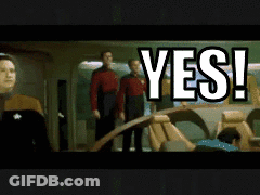 Two Men Standing With Yes Above GIF