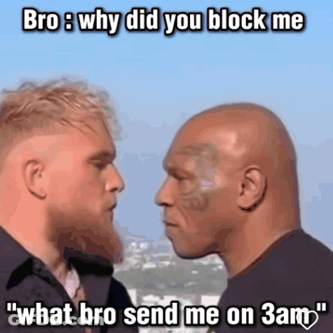 Two Men Talking About Being Blocked GIF
