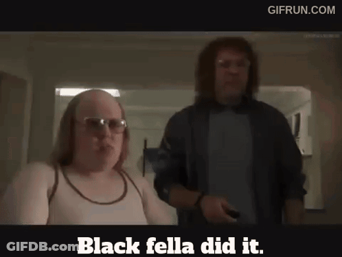 Two Men Talking About Black Fella GIF