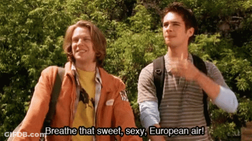 Two Men Talking About European Air GIF