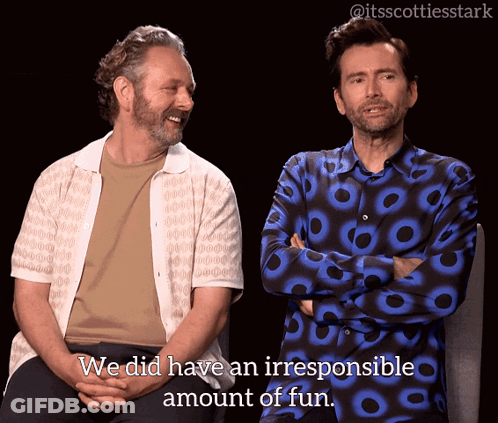 Two Men Talking About Fun GIF