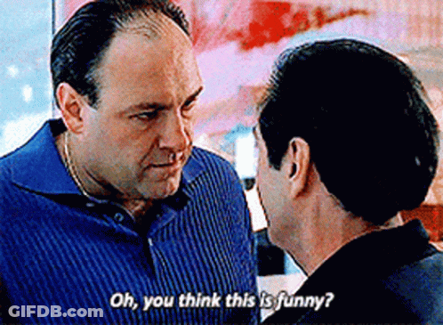 Two Men Talking And Asking If It's Funny GIF