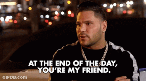 Two Men Talking By Car At End Of Day You're My Friend GIF