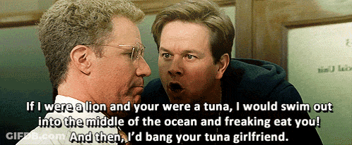 Two Men Talking If I Were A Lion And You Were A Tuna GIF