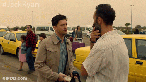 Two Men Talking In Parking Lot #Jackryan GIF
