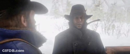 Two Men Talking In Snow GIF