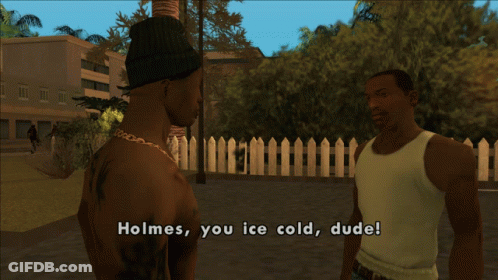 Two Men Talking In Video Game With Holmes You Ice Cold Dude GIF
