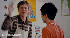 Two Men Talking One In Apron Lose Love Poster GIF