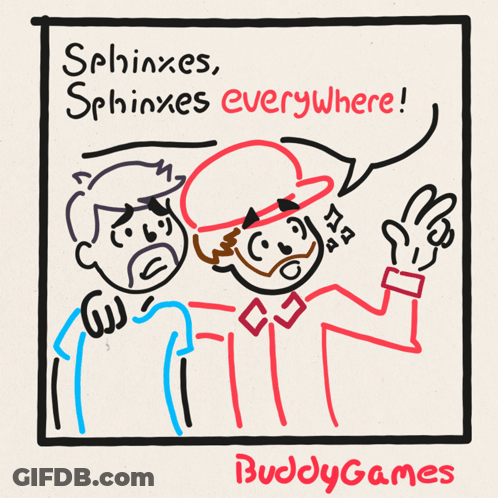 Two Men Talking Sphinxes Sphinxes Everywhere GIF