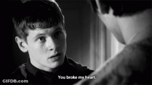 Two Men Talking You Broke My Heart GIF