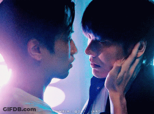 Two Men Touching Faces Blurry Tumblr GIF