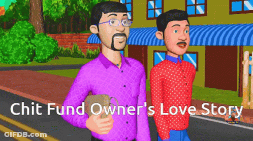 Two Men Walking Chit Fund Owner's Love Story GIF