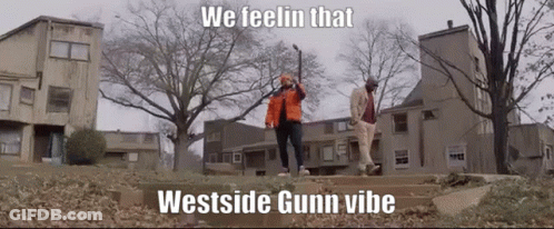 Two Men Walking Down Street We Feelin That Westside Gunn Vibe GIF