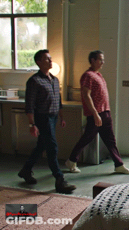 Two Men Walking Near Frank Bernhardt Picture GIF