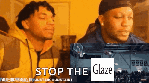 Two Men Watching Basketball Game Stop The Glaze GIF