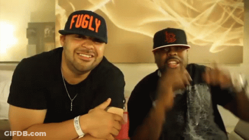 Two Men Wearing Hats One Says Fugly GIF