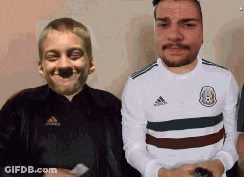 Two Men: White Adidas And Black Jacket GIF