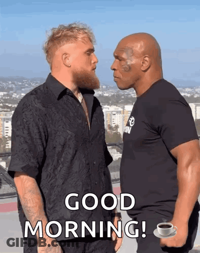 Two Men With Coffee Good Morning GIF