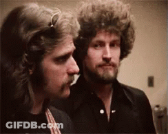 Two Men With Curly Hair And Beards GIF