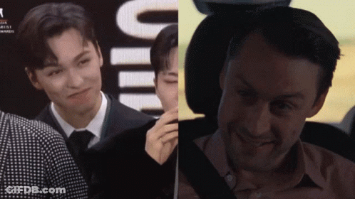 Two Men With Eyes Closed GIF