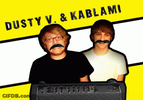 Two Men With Glasses And Mustaches GIF