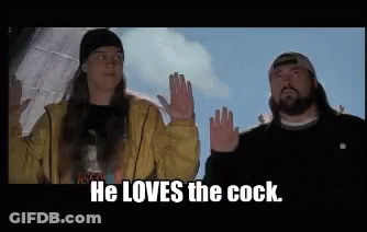 Two Men With Hands Up He Loves The Cock GIF