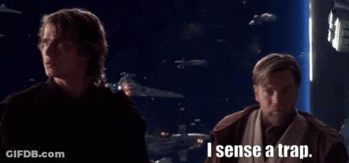 Two Men With I Sense A Trap Text GIF