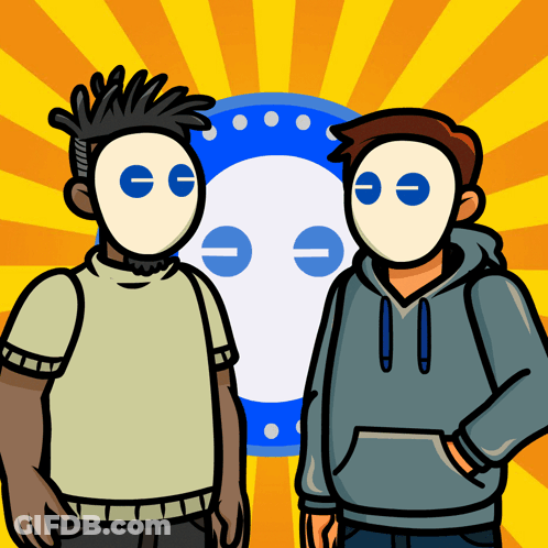 Two Men With Masks GIF