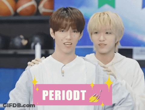 Two Men With Periodt Sign GIF