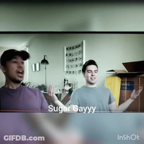 Two Men With Sugar Gayyy On Screen GIF