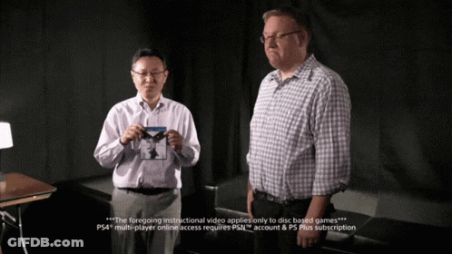 Two Men With The Foregoing Instructional Video Applies Only To Disc Based Games GIF
