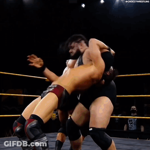 Two Men Wrestling In A Ring #Choccywrestling GIF