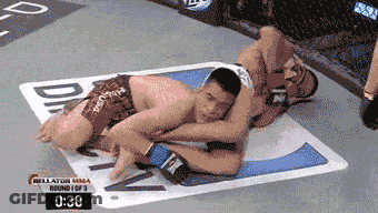 Two Men Wrestling In Boxing Ring GIF