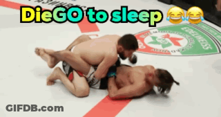 Two Men Wrestling In Ring With Diego To Sleep GIF