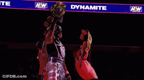 Two Men Wrestling In Ring With Referee GIF