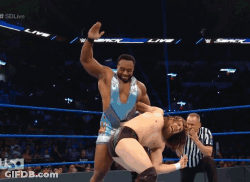 Two Men Wrestling In Ring With USA Logo GIF