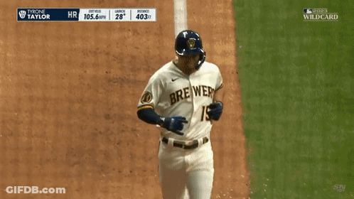 Two Mets Baseball Players High Fiving GIF