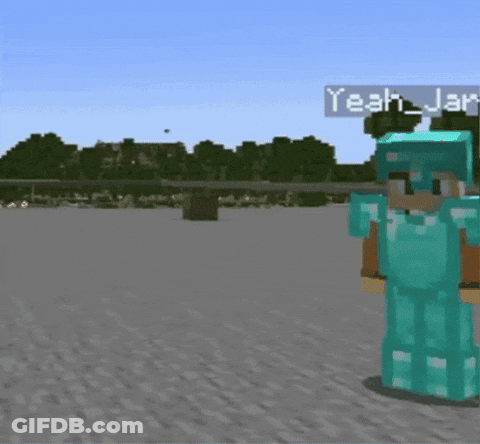 Two Minecraft Characters Are Standing Next To Each Other And One Of Them Has The Name Yeah_jar On His Head GIF