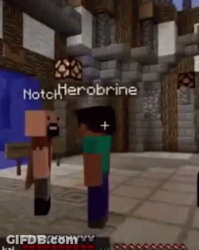 Two Minecraft Characters Standing Together GIF