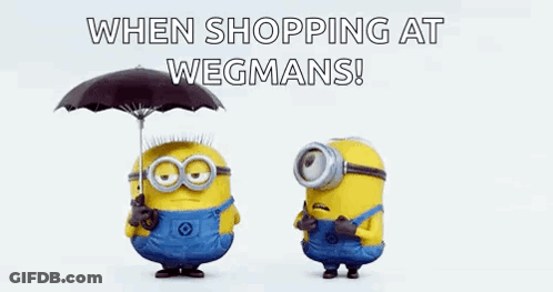 Two Minions Are Holding Umbrellas In The Rain While Standing Next To Each Other . GIF