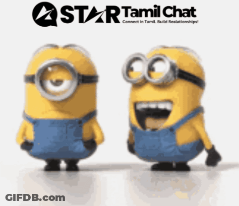 Two Minions By Star Tamil Chat Sign GIF