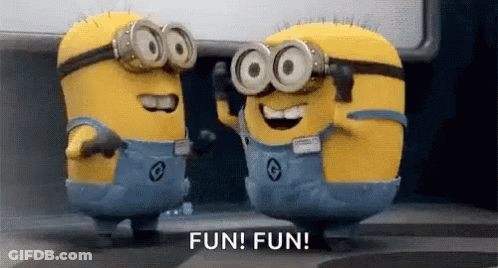 Two Minions In Goggles And Overalls GIF