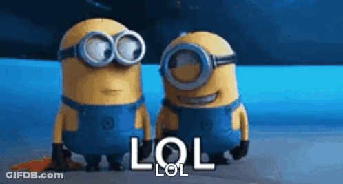 Two Minions Wearing Goggles And Overalls GIF
