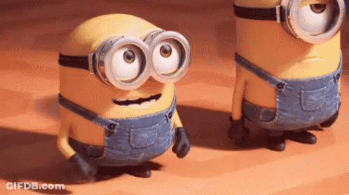 Goggles Minions On Checkered Floor GIF