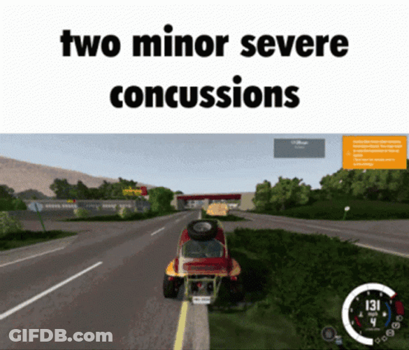 Two Minor Severe Concussions Car Crash Meme GIF