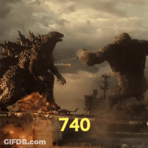 Two Monsters With Number 740 GIF