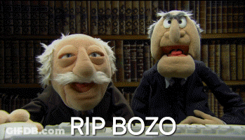 Two Muppets By Bookshelf Rip Bozo GIF