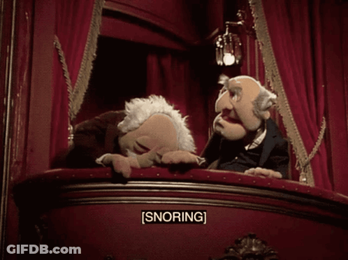 Two Muppets Looking Out Window One Snoring GIF