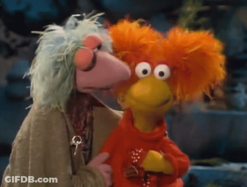 Two Muppets One With Orange Hair GIF