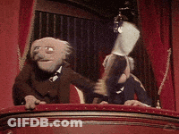 Two Muppets Standing On Balcony GIF